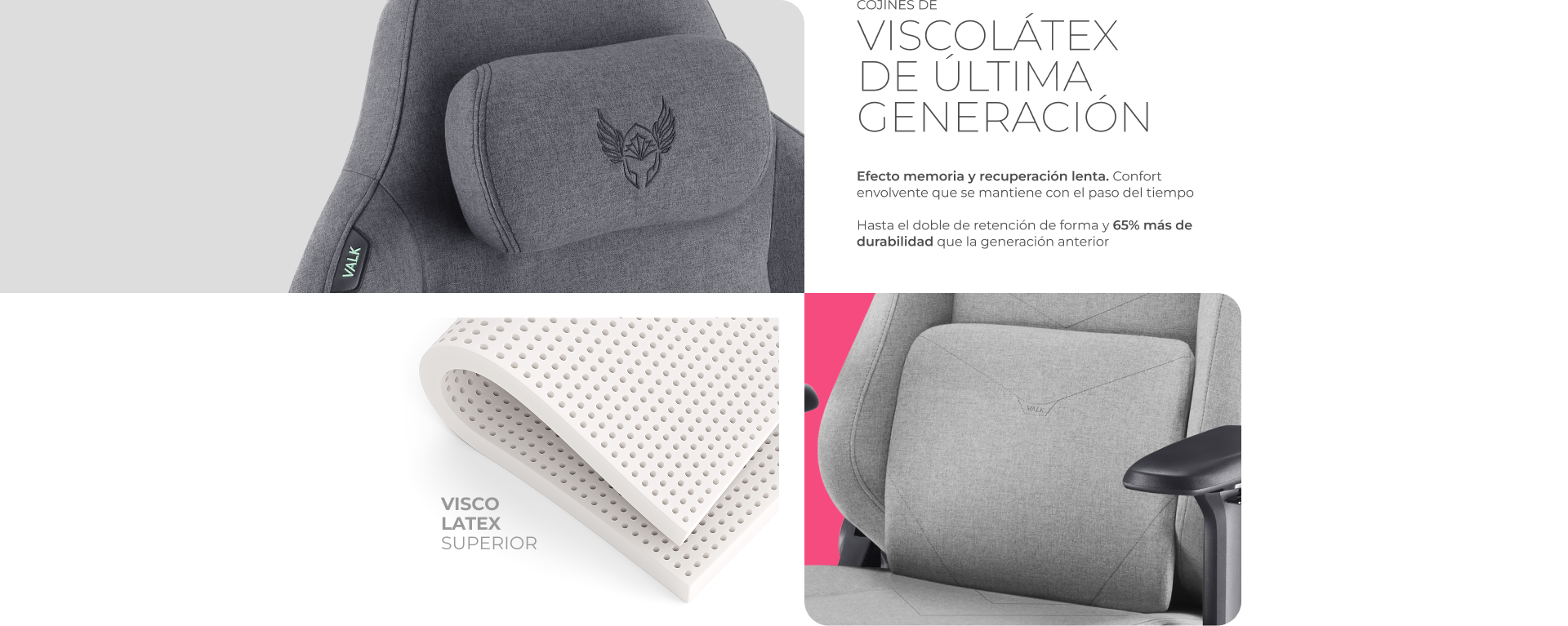 Cojines de viscol&aacute;tex de memoria con confort envolvente